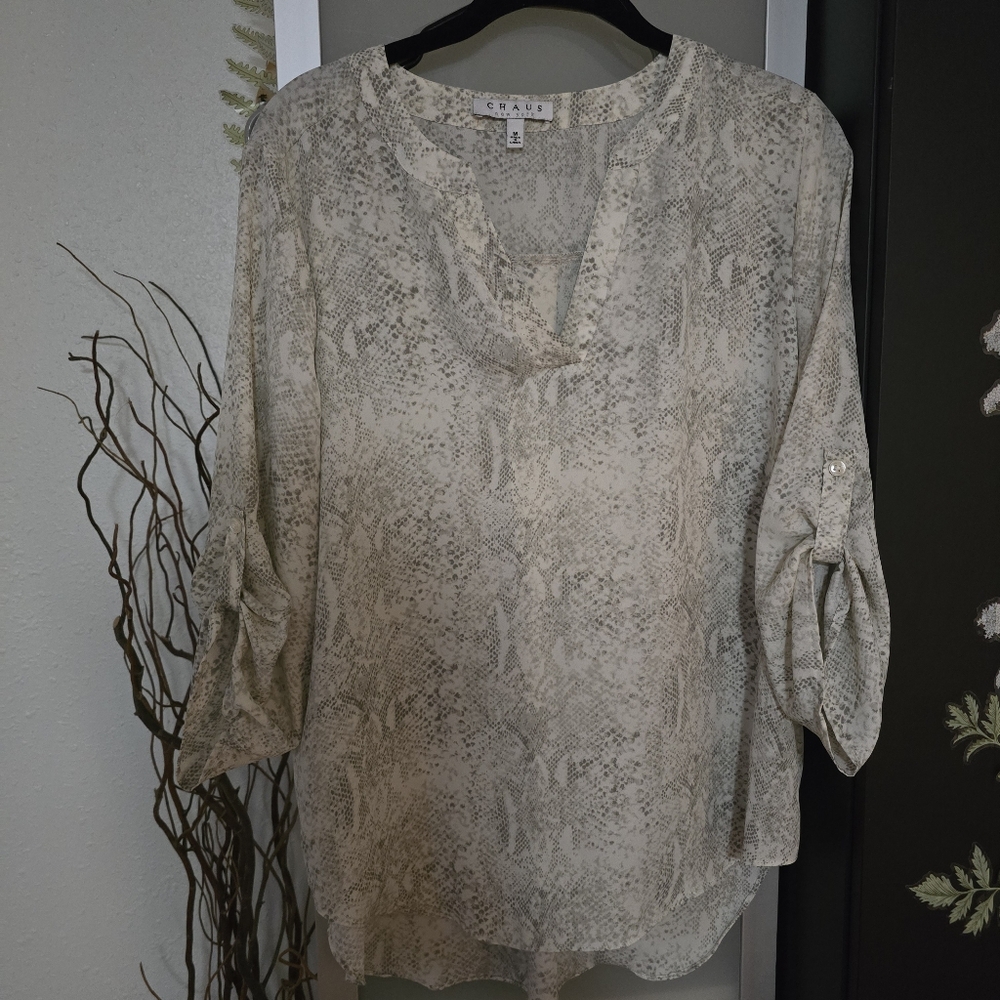 Chaus Neutral Snake Print Blouse